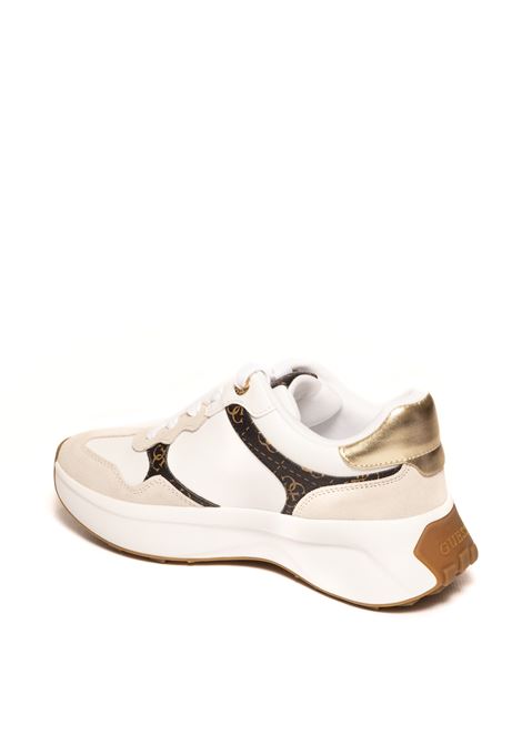 Sneaker lucky bianco/logo GUESS | FLPLUC PEL12LUCKEI-WHI/BR